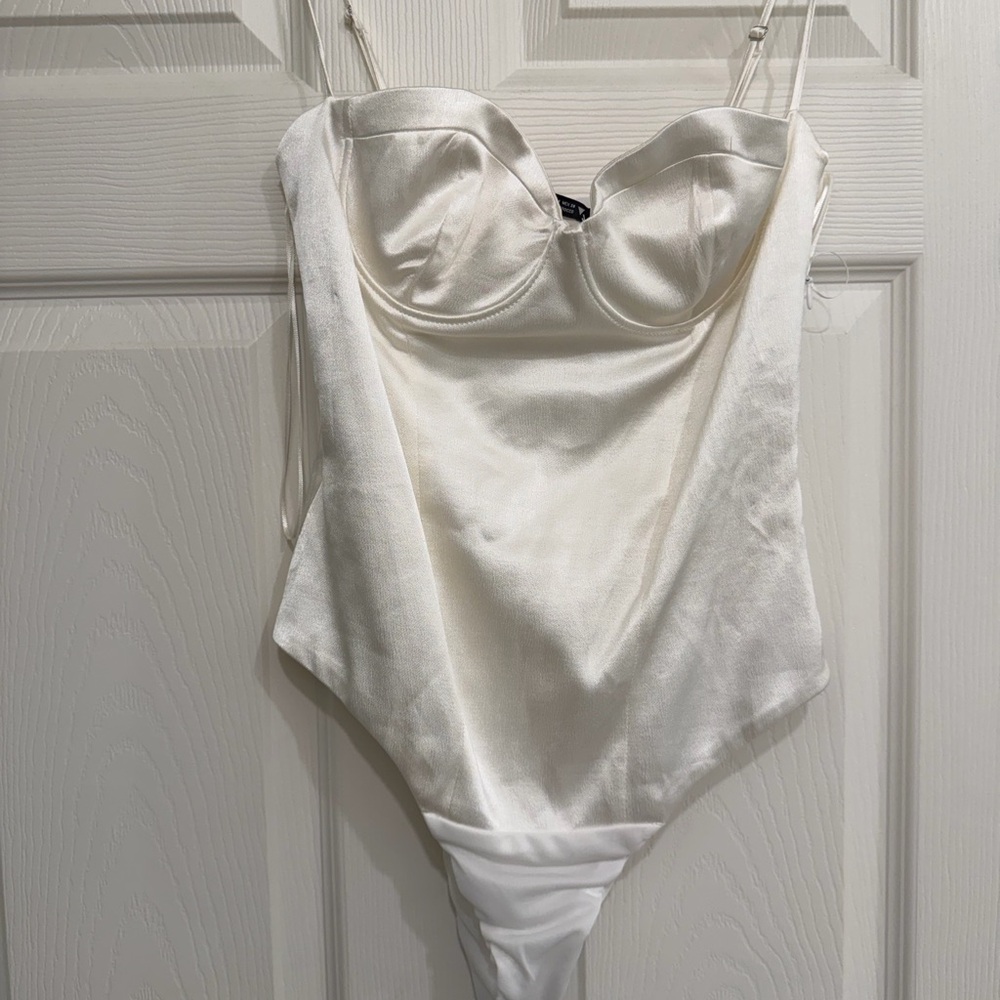 Zara White Strapless Bustier Top